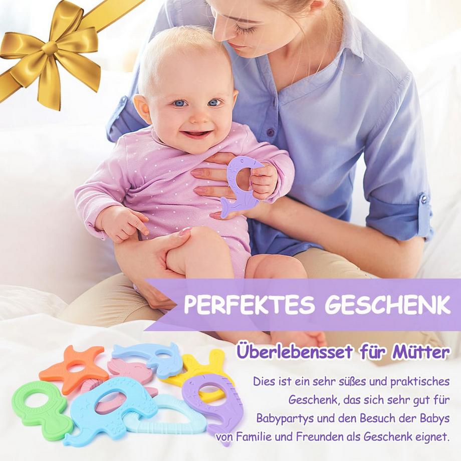 Activity-board  Tiere Beißhilfe Baby, BPA-frei Großer Beißring Baby Rich-Text-Editor 