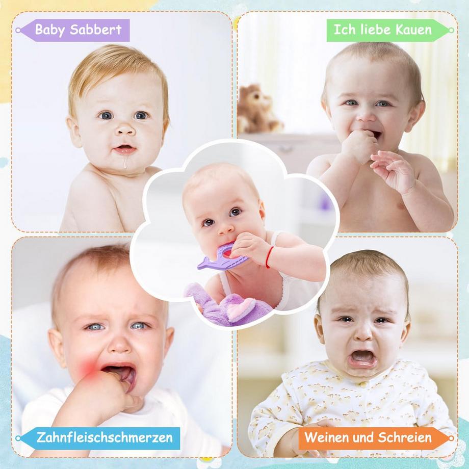 Activity-board  Tiere Beißhilfe Baby, BPA-frei Großer Beißring Baby Rich-Text-Editor 