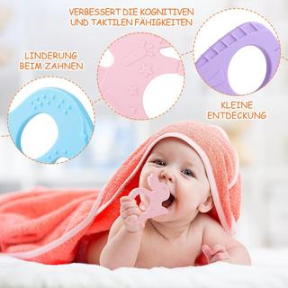 Activity-board  Tiere Beißhilfe Baby, BPA-frei Großer Beißring Baby Rich-Text-Editor 