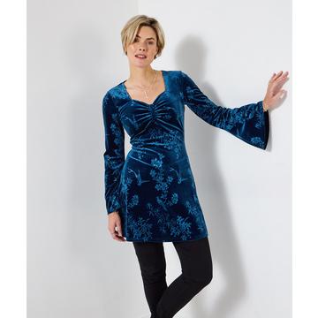 Geprägtes Velours-Tunika-Oberteil