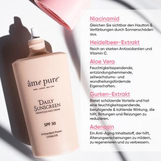 âme pure  Daily Sunscreen  |  Sonnencreme SPF 30 - Anti- Aging UVA/ UVB Sonnenschutz für Gesicht 