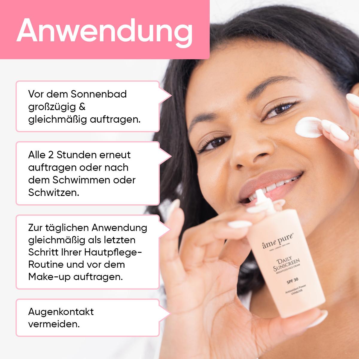 âme pure  Daily Sunscreen  |  Sonnencreme SPF 30 - Anti- Aging UVA/ UVB Sonnenschutz für Gesicht 