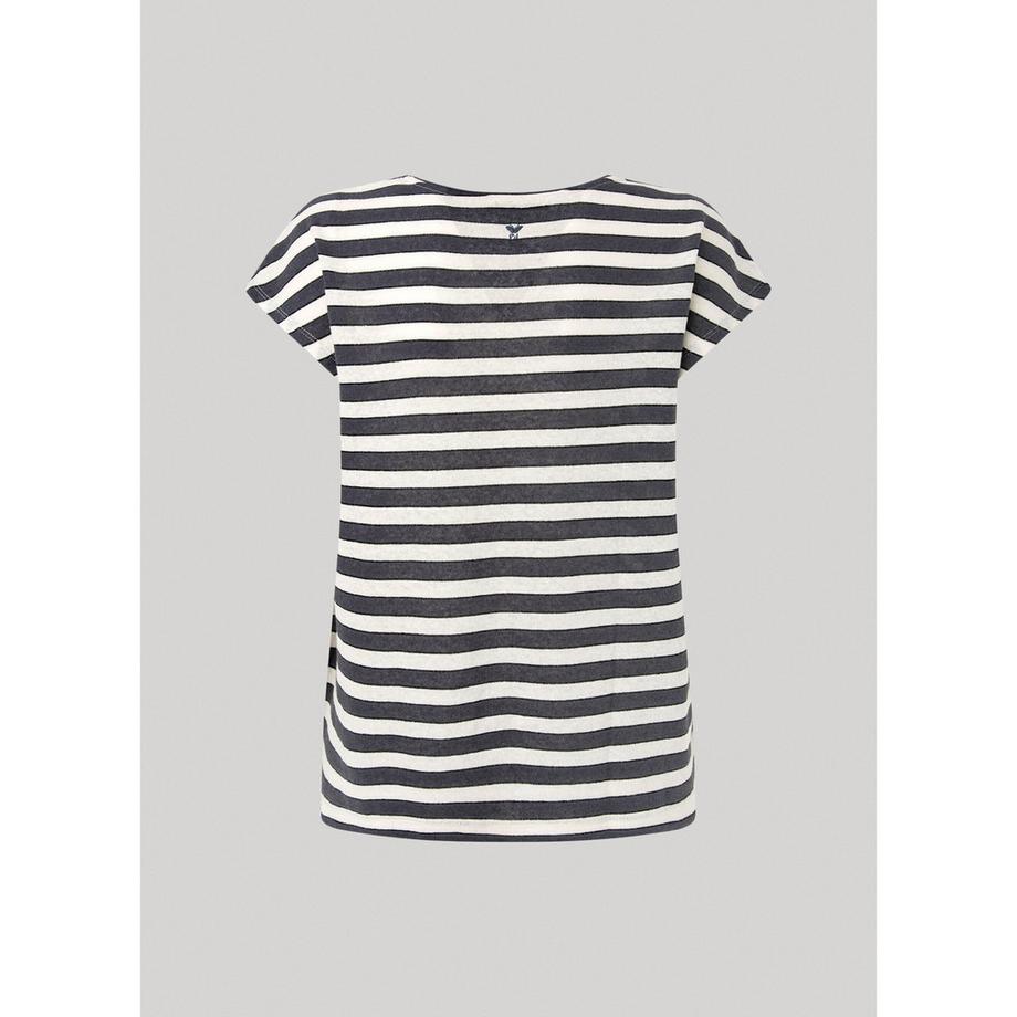 Pepe Jeans London Khloe Gestreiftes V-Ausschnitt T-Shirt  