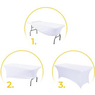 B2X Universeller Tischdeckenbezug für Gastronomietisch 180 cm 6FT elastisch  