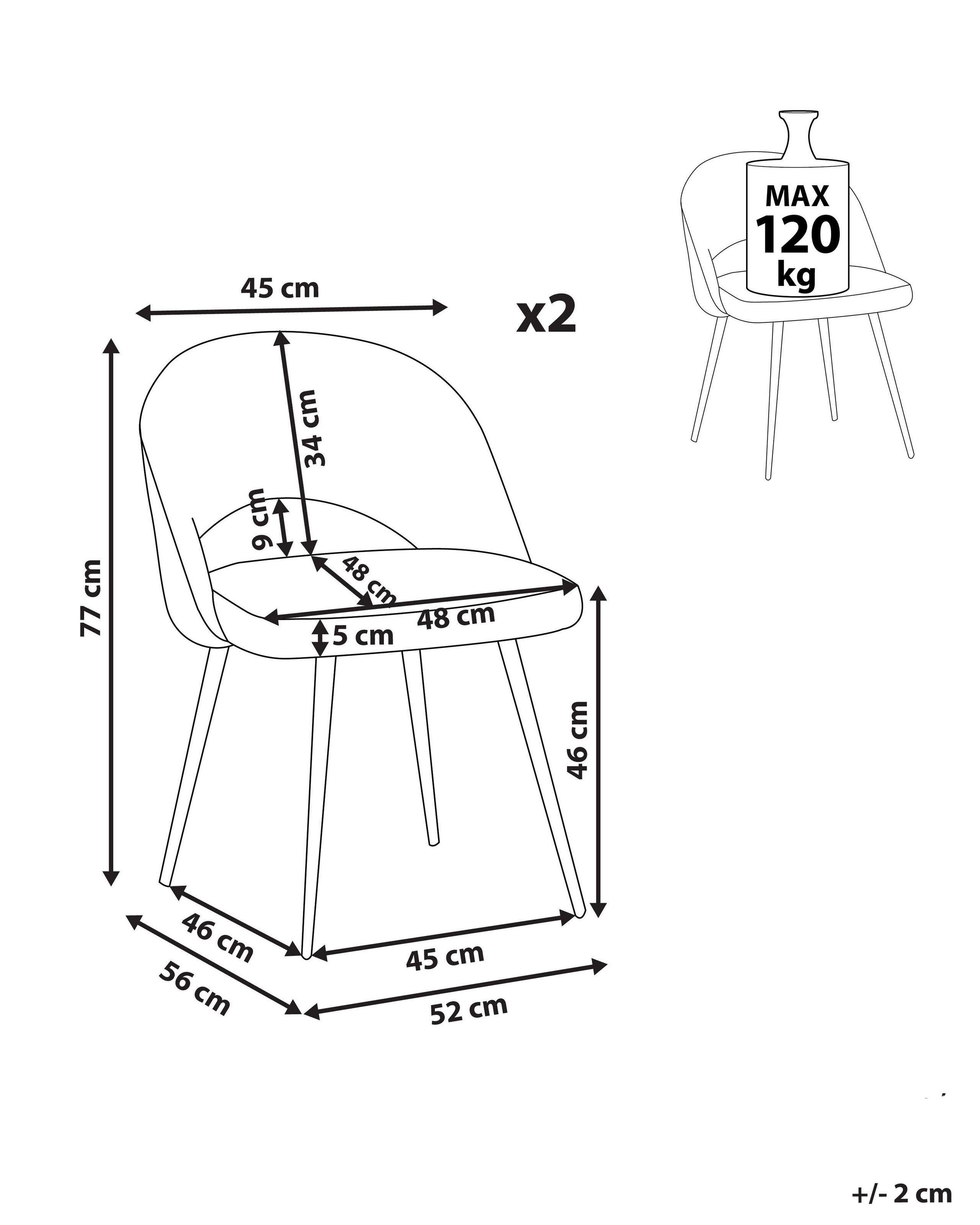 Beliani Set mit 2 Stühlen aus Bouclé Modern ONAGA  