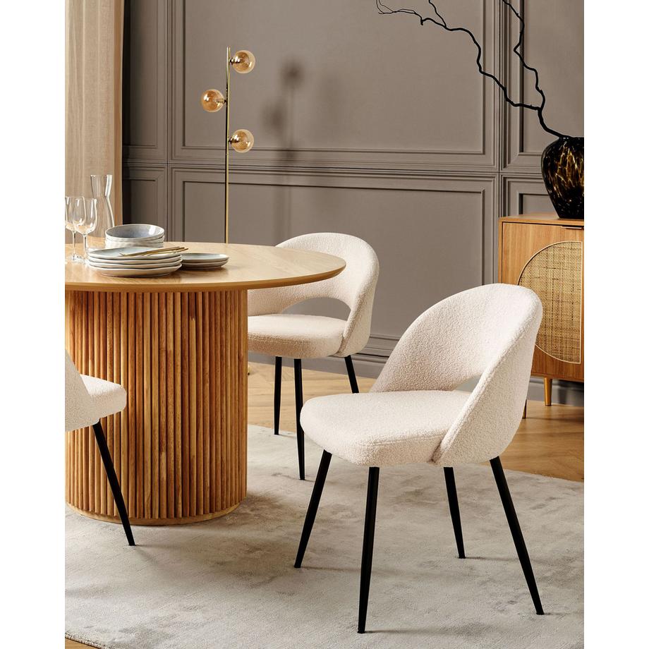 Beliani Esszimmerstuhl 2er Set aus Bouclé  ONAGA  