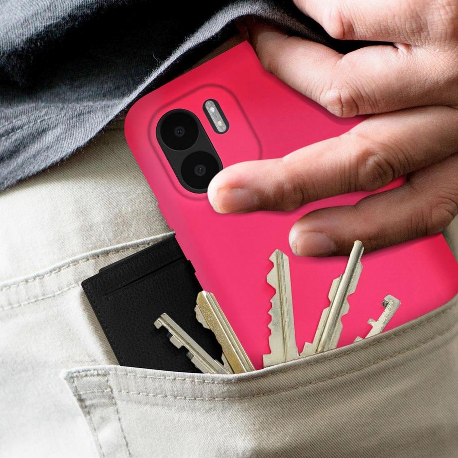 Avizar  Coque Xiaomi Redmi A1 et A2 Doux Fuchsia 