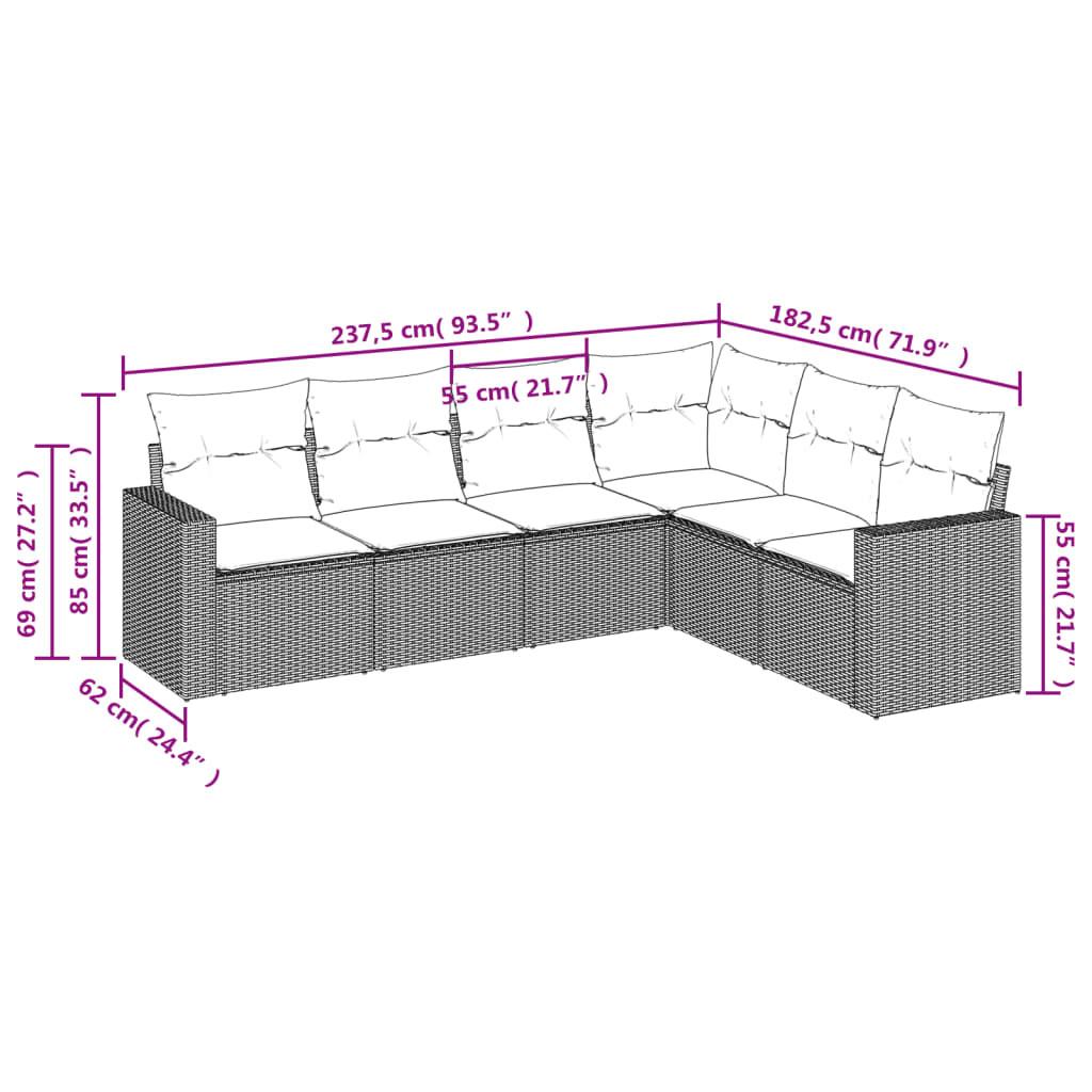 VidaXL Ensemble de canapés de jardin rotin synthétique  