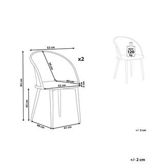 Beliani Lot de 2 chaises en Métal Rétro CORNELL  