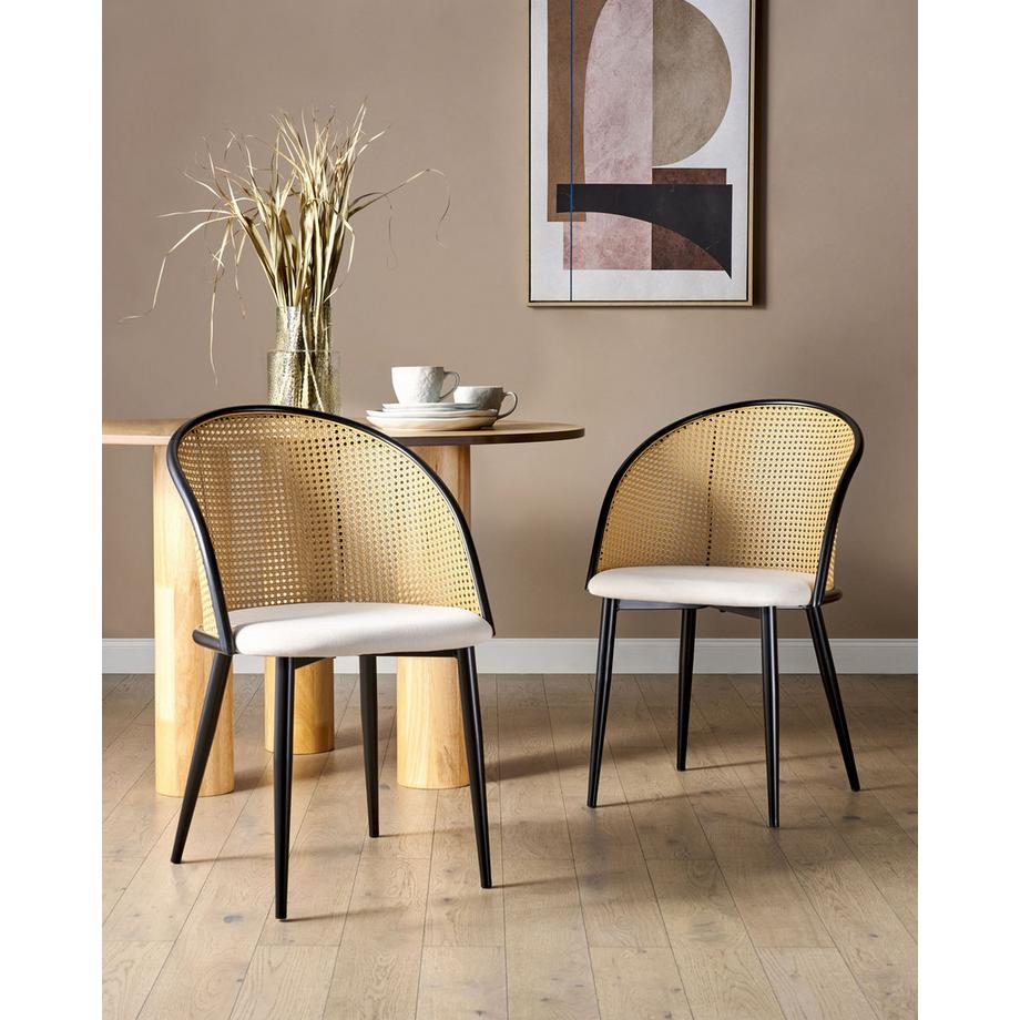 Beliani Lot de 2 chaises de salle à manger en Métal  CORNELL  