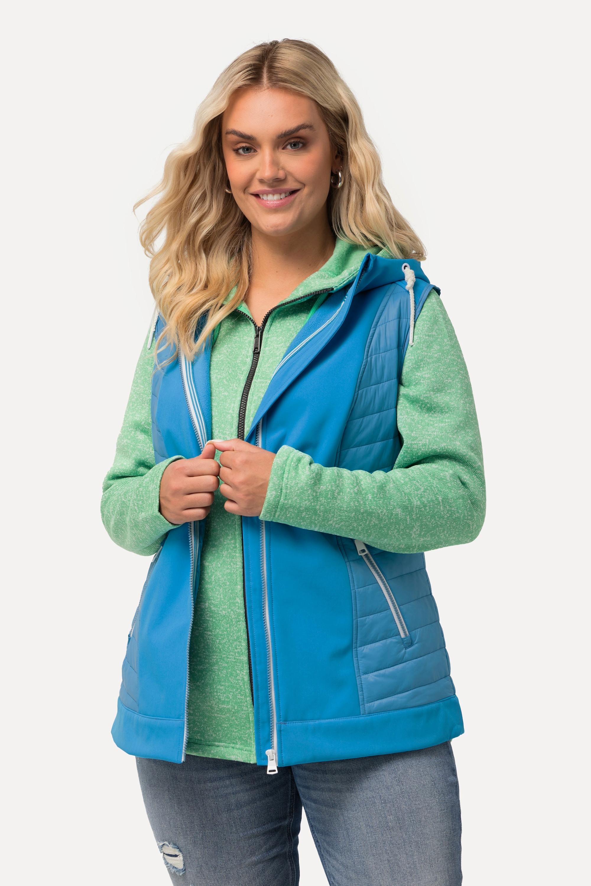 Ulla Popken HYPRAR Gilet Ibrido con Cappuccio Idrorepellente  