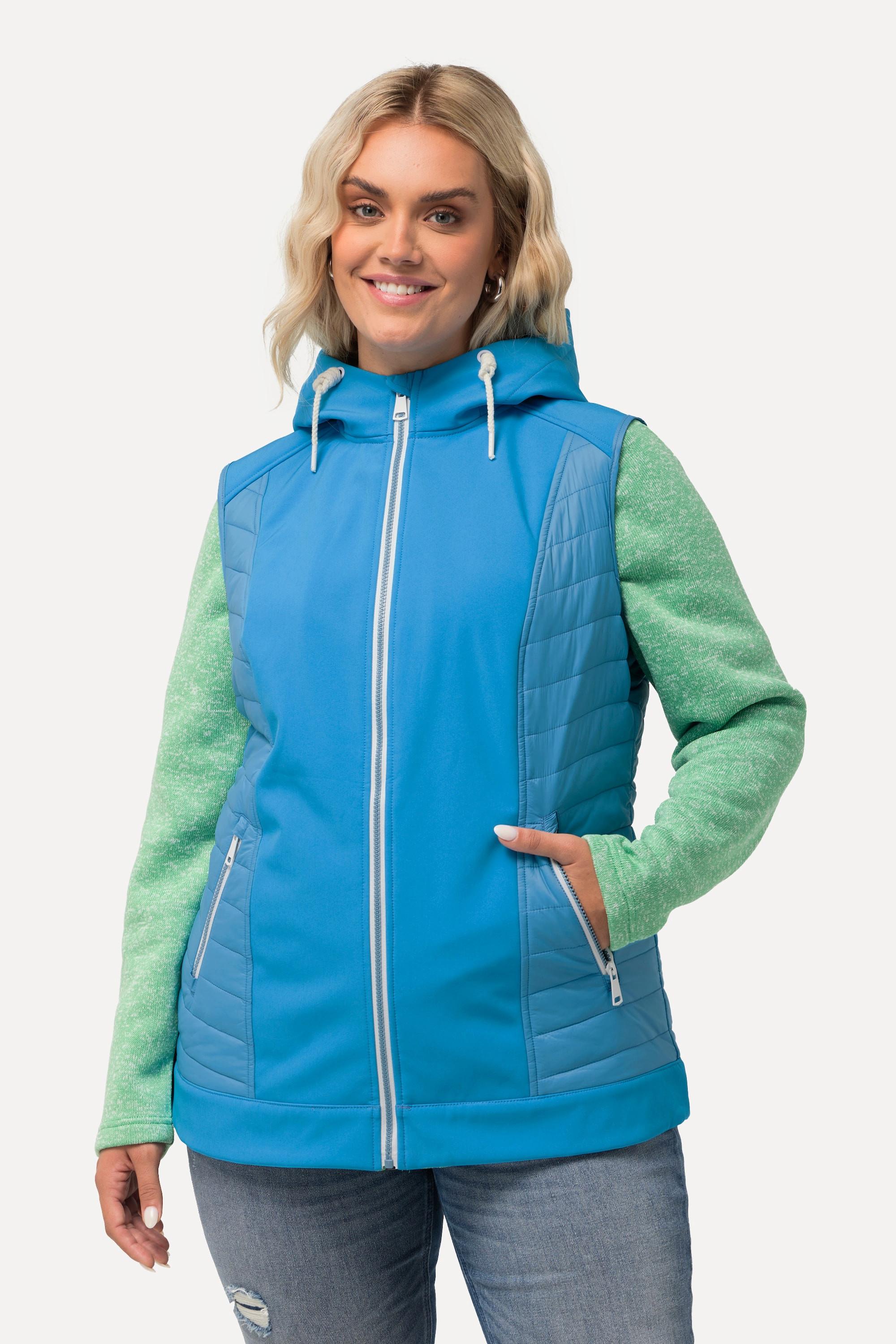 Ulla Popken HYPRAR Gilet Ibrido con Cappuccio Idrorepellente  