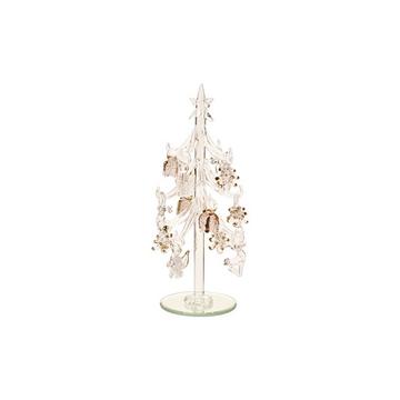 Glas Baum mit Ornamenten Winter Collage Accessoires