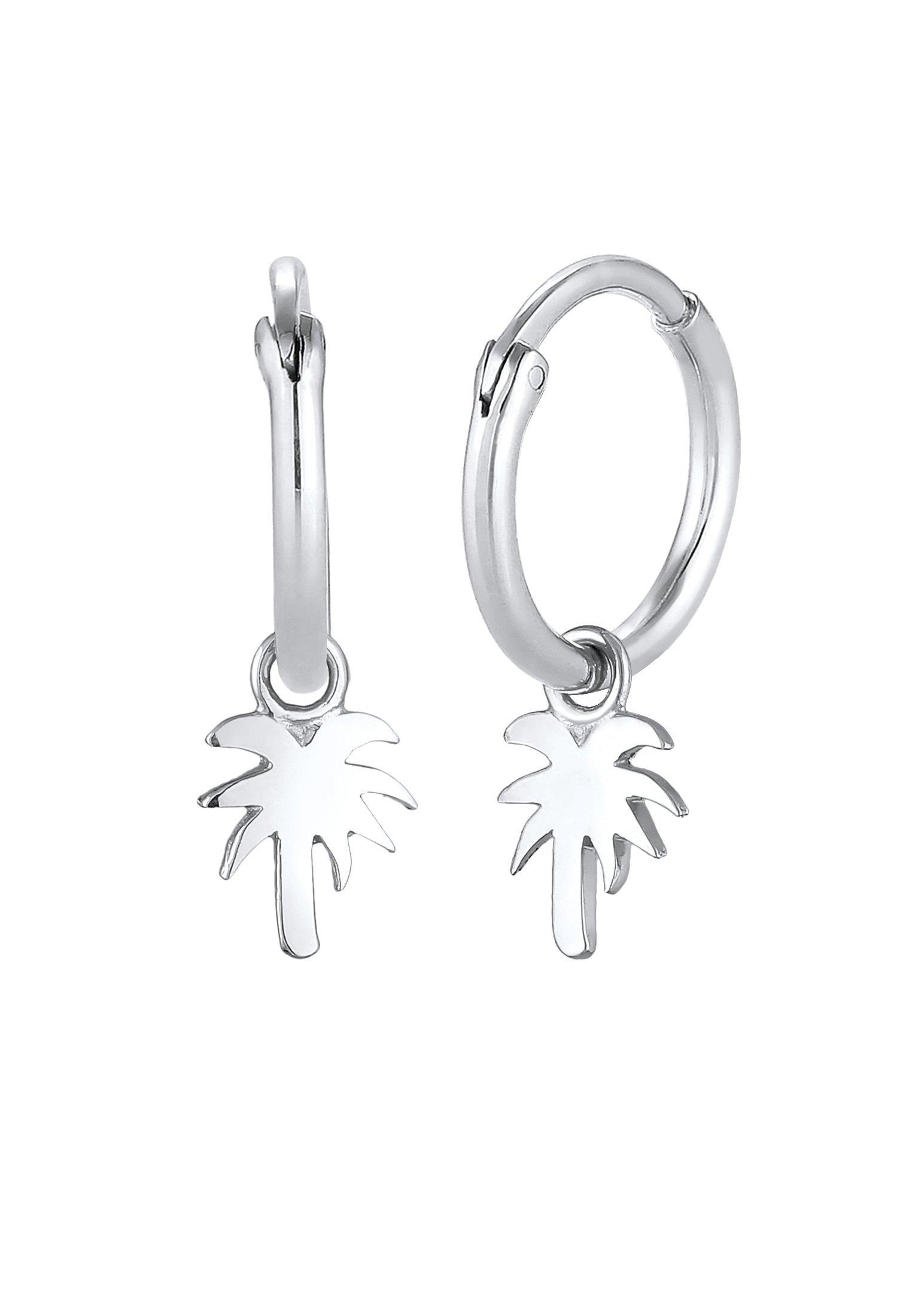 Elli  Boucles d'Oreilles Creolen Palme Trend Filigran 925 Silber 