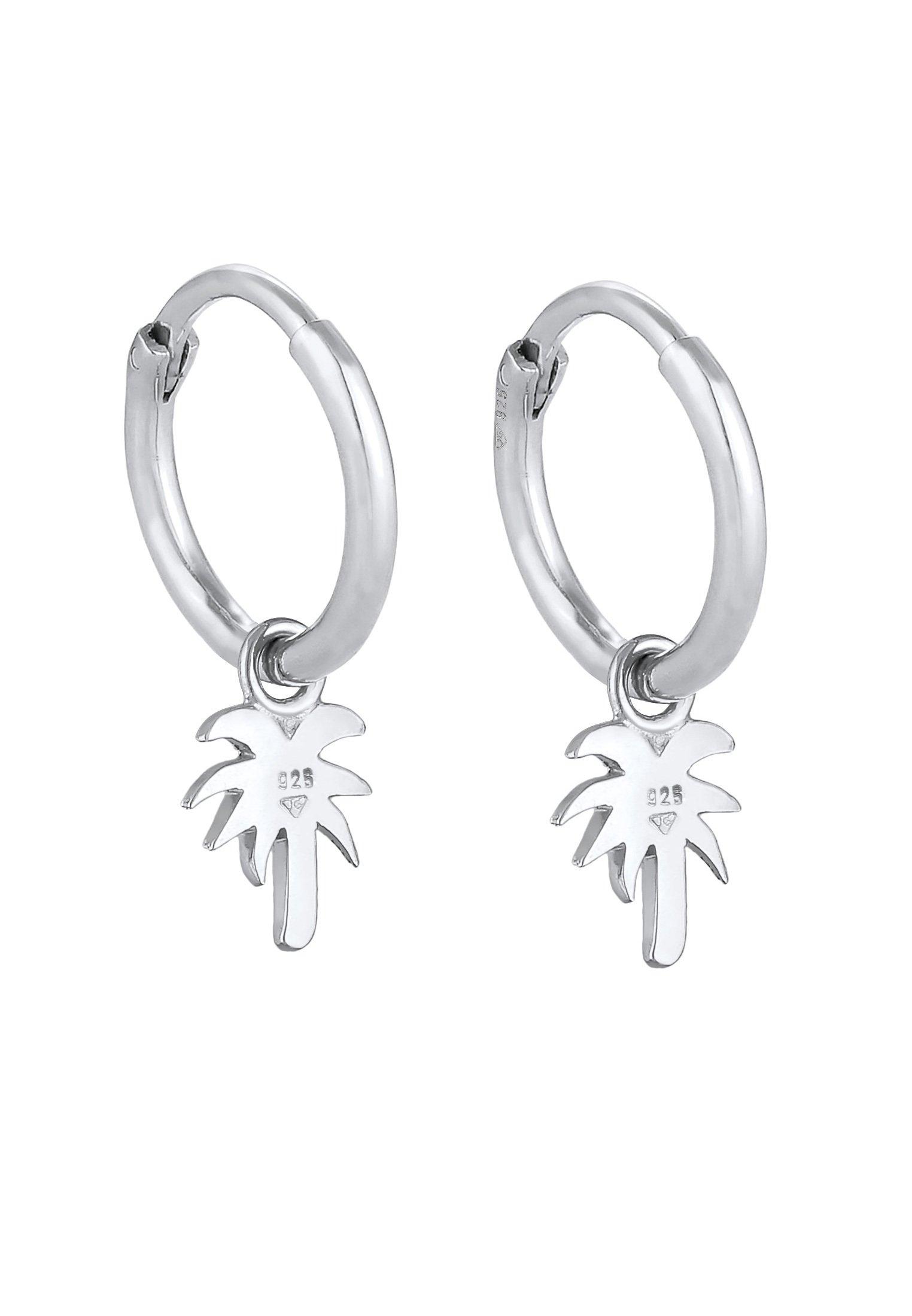 Elli  Boucles d'Oreilles Creolen Palme Trend Filigran 925 Silber 