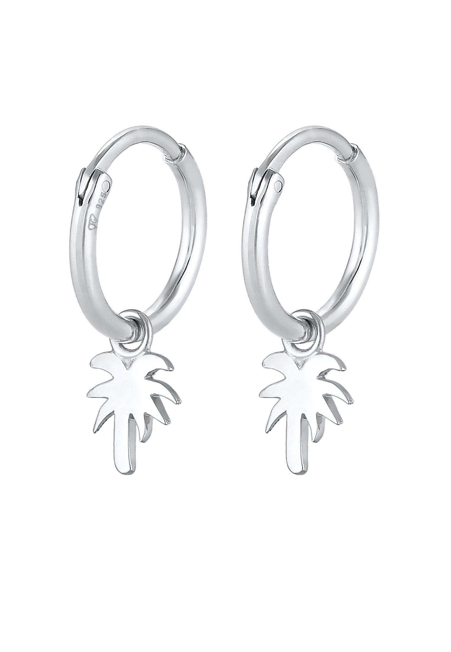 Elli  Boucles d'Oreilles Creolen Palme Trend Filigran 925 Silber 