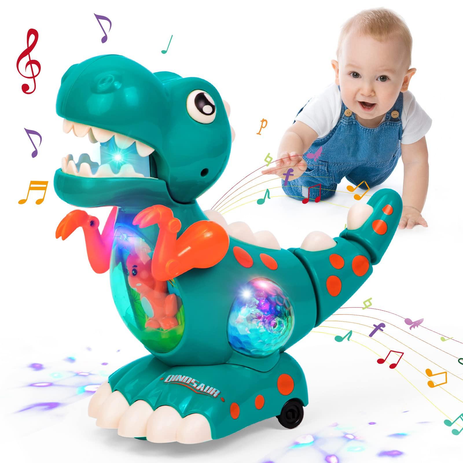 Activity-board  Jouet, Dinosaure rampant à lumière musicale Jouet Dinosaure sensoriel à lumière musicale pour bébé 