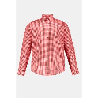 JP1880  Camicia a quadri in tradizionale stile Tracht con maniche lunghe, colletto button-down e vestibilità moderna, fino alla tg. 8XL 