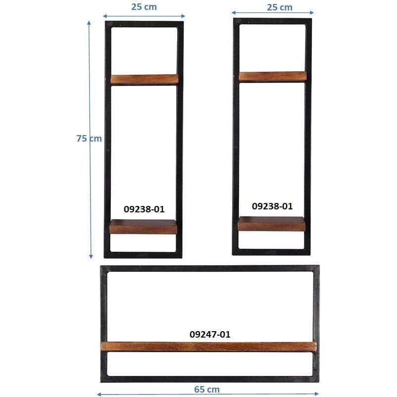 mutoni Mensola a muro Havana naturale 60x25x110 (3 pezzi)  