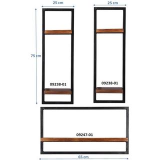 mutoni Étagère murale Havana naturel 60x25x110 (3 pièces)  