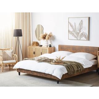 Beliani Bett mit Lattenrost aus Kunstleder Retro FITOU  