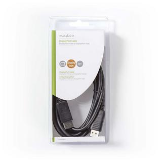 Nedis  Câble Displayport | DisplayPort Mâle | DisplayPort Mâle | 4K@60Hz | Nickelé | 3.00 m | Rond | PVC | Noir | Boîtes 