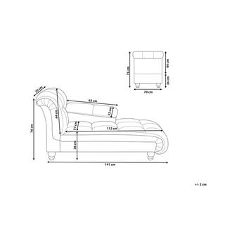 Beliani Chaise longue en Velluto Moderno LORMONT  