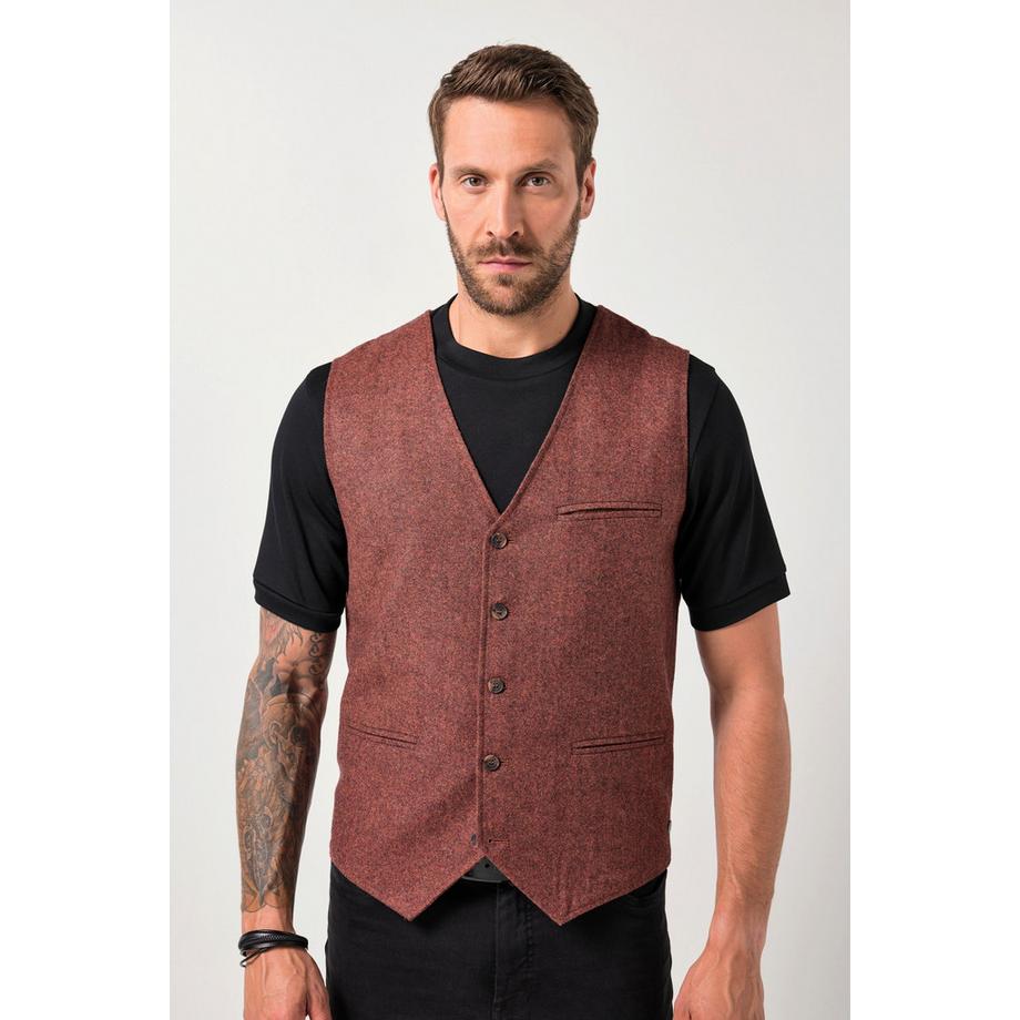 JP1880 Gilet in Tweed Qualità Lana Dorso Lavorato a Maglia  