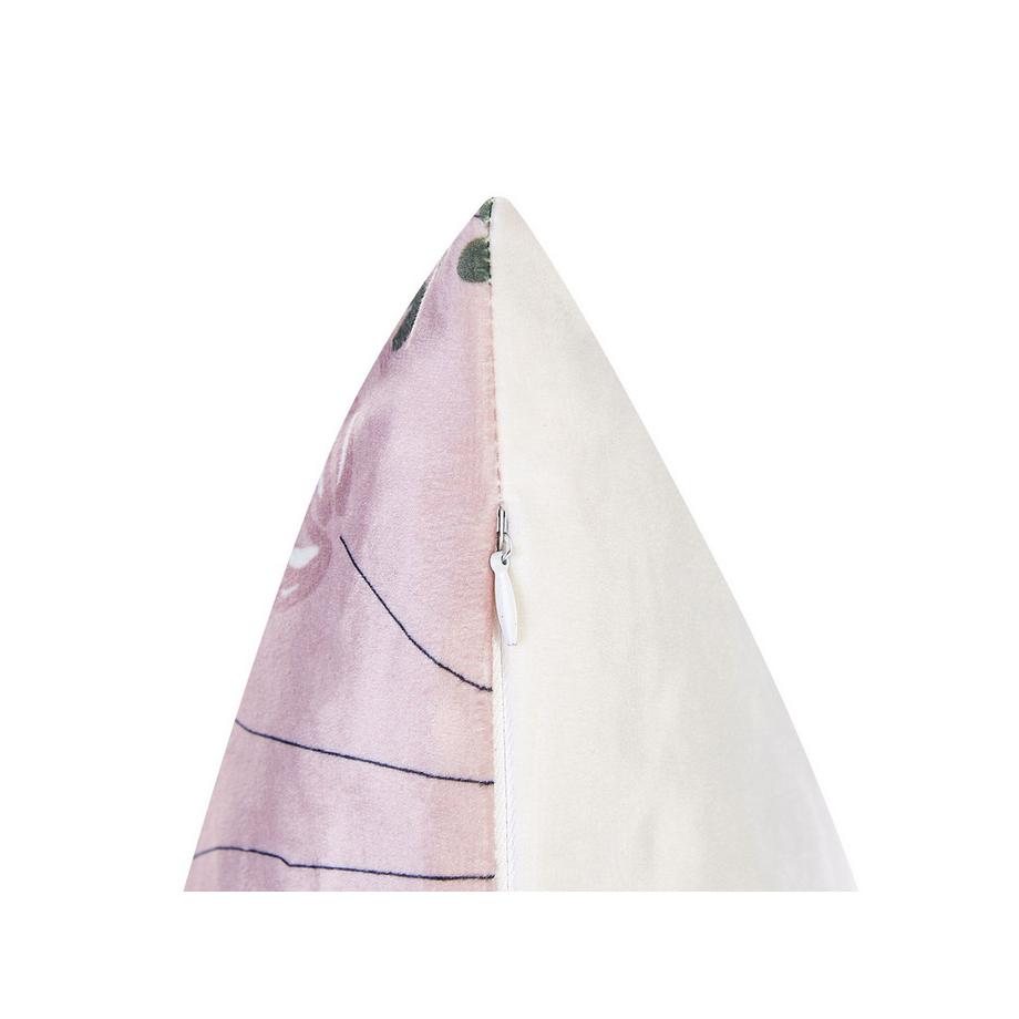 Beliani Dekokissen 2er Set aus Samtstoff Modern CYCLAMEN  