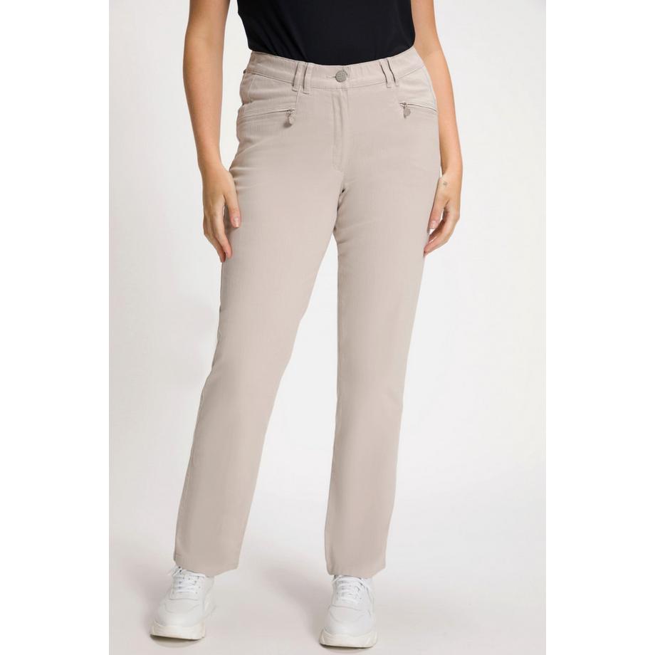 Ulla Popken Mony Leichte Stretch Sommerhose mit Zipptaschen  