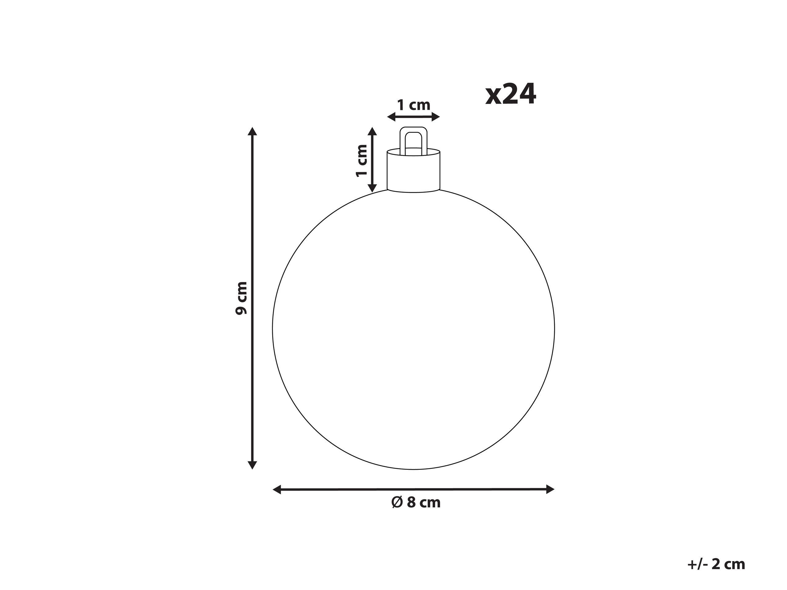 Beliani Set di 24 palline decorative en Materiale sintetico Classico ASNEN  