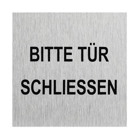 Pricenet Targa per porta in alluminio " Bitte Tür schliessen " 60x60mm  