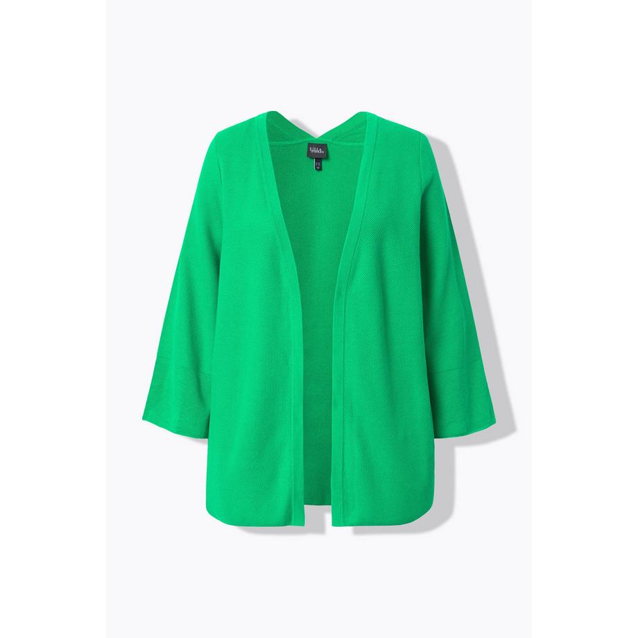 Ulla Popken A-Linie Offene Strickjacke 3/4-Arm  