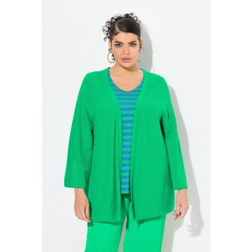 Strickjacke, A-Linie, offene Form, V-Ausschnitt, 3/4-Arm