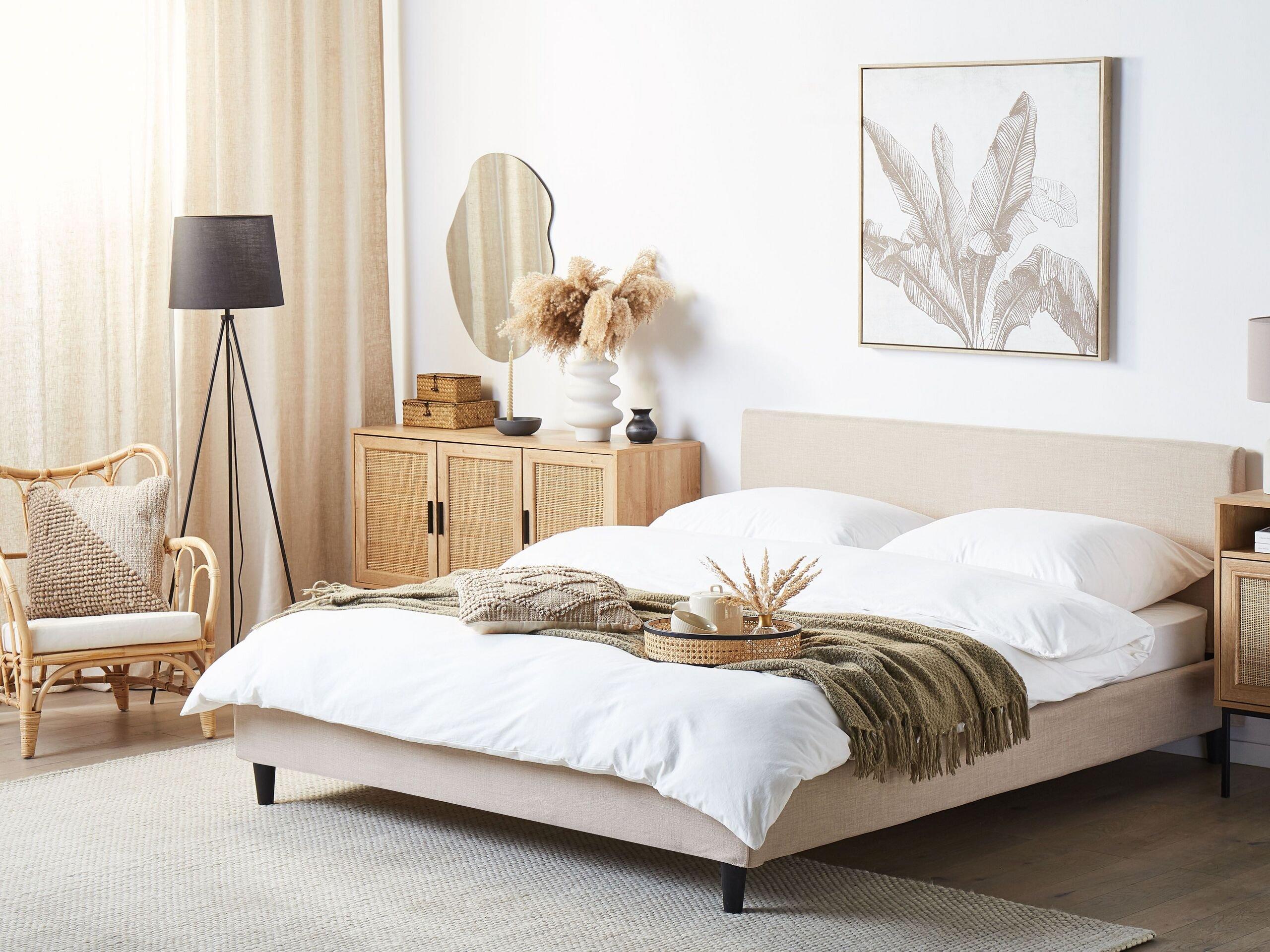 Beliani Bett mit Lattenrost aus Polyester Modern FITOU  