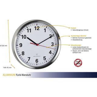 TFA Dostmann Horloge sans fil avec cadre en aluminium  