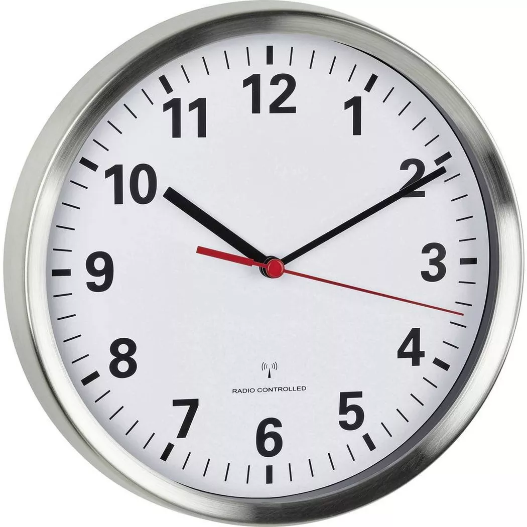 TFA Dostmann - Horloge sans fil avec cadre en aluminium, 22cm, Multicolor