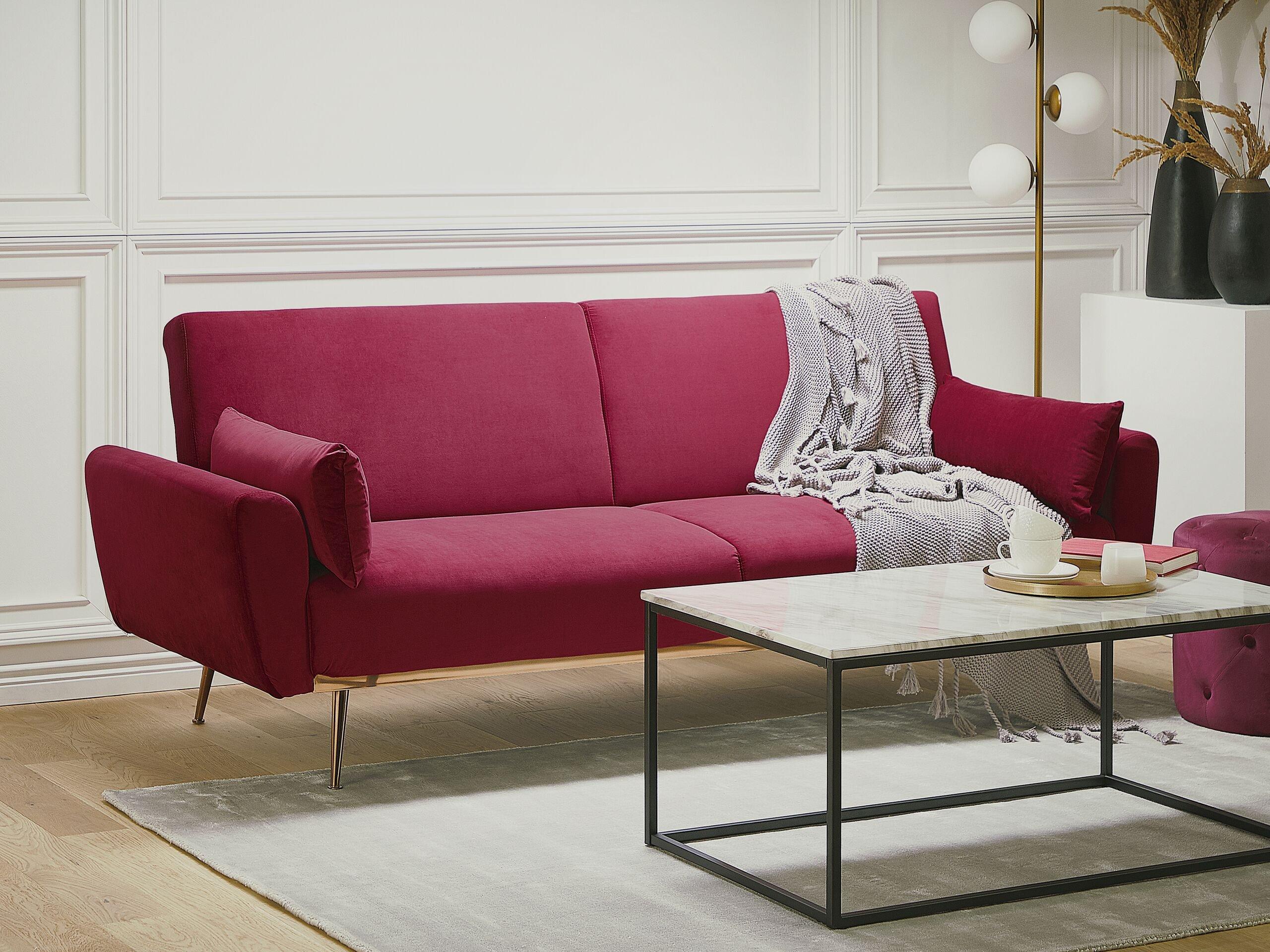 Beliani 3 Sitzer Sofa aus Samtstoff Glamourös EINA  