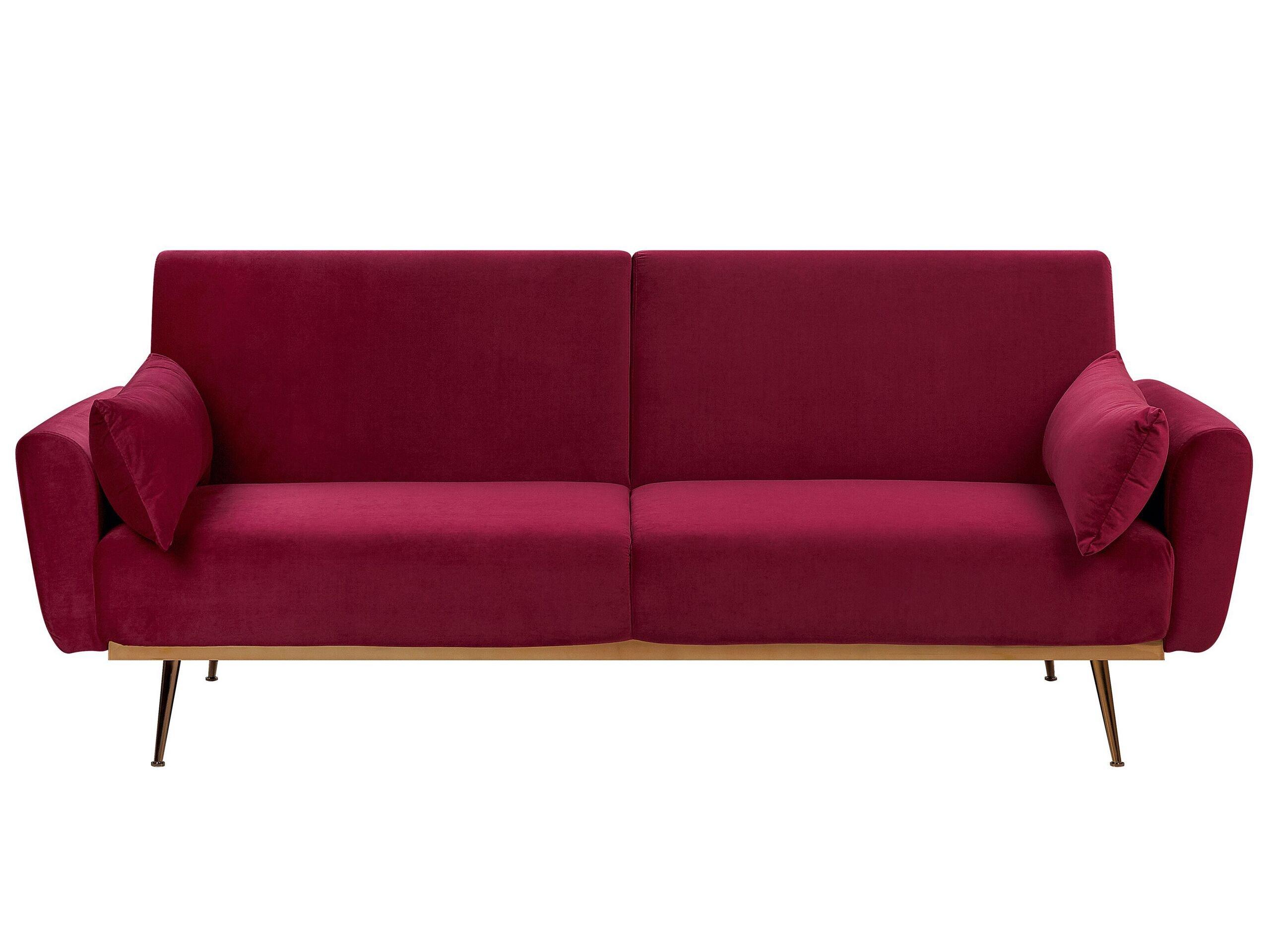 Beliani 3 Sitzer Sofa aus Samtstoff Glamourös EINA  