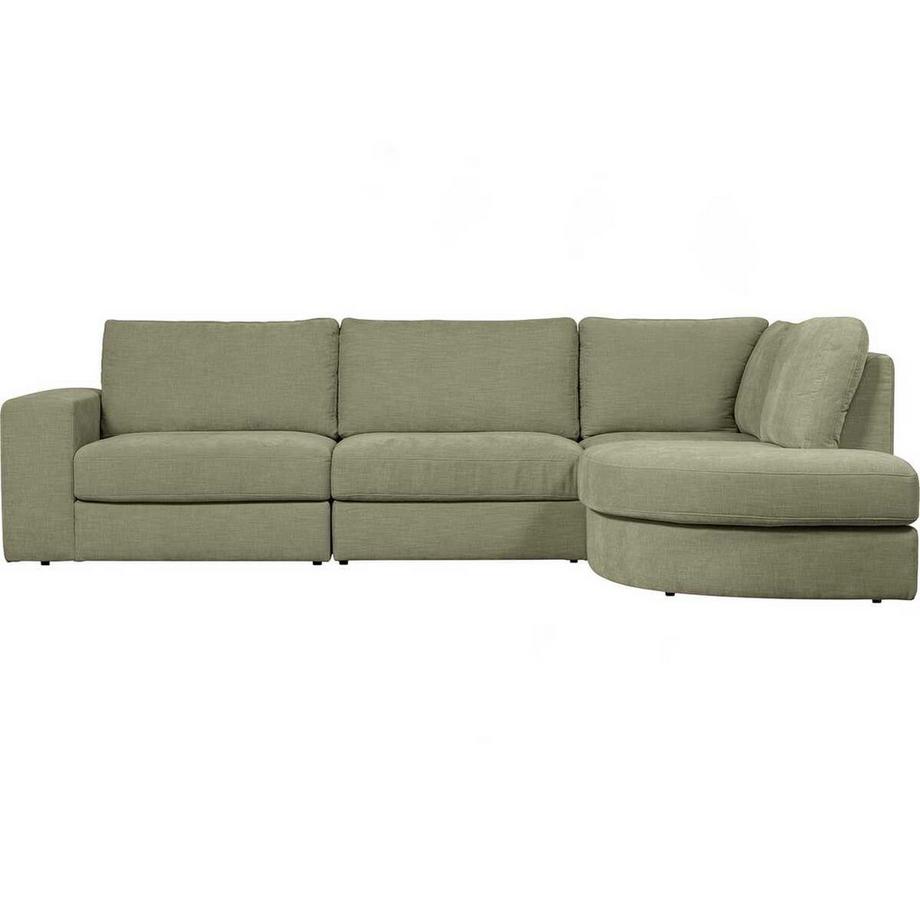 Canapé d'angle Family arrondi à droite vert 301x189