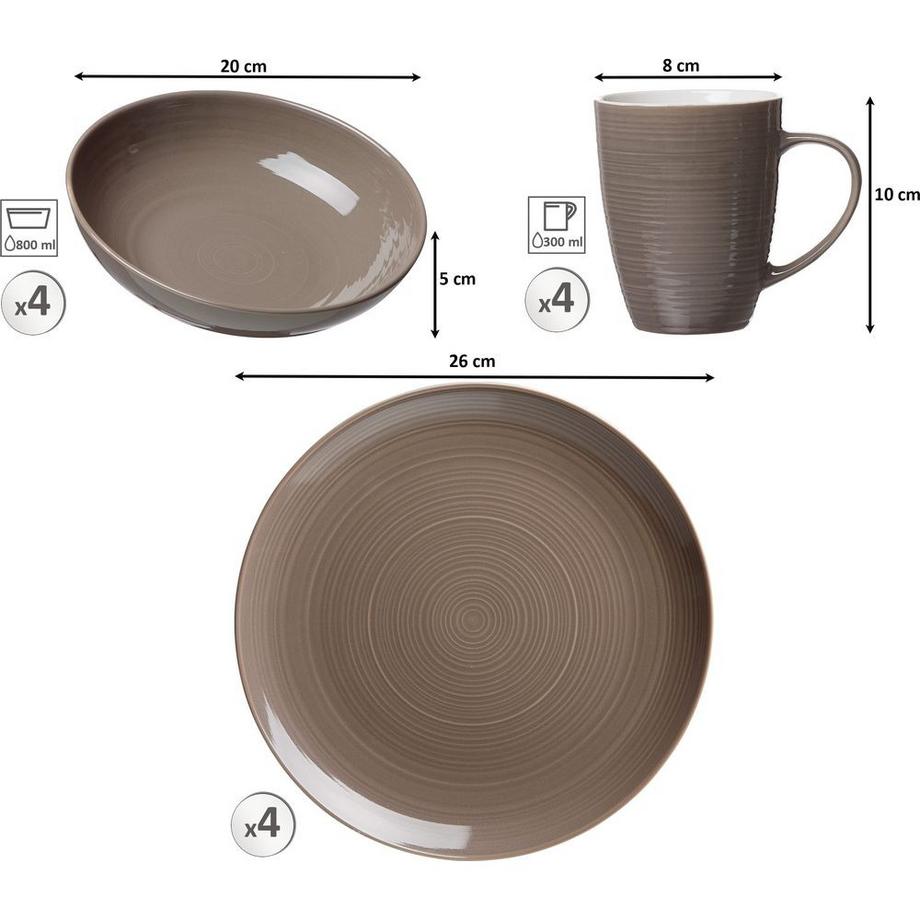 Ritzenhoff & Breker  Suomi Kombiset 12-teilig taupe 