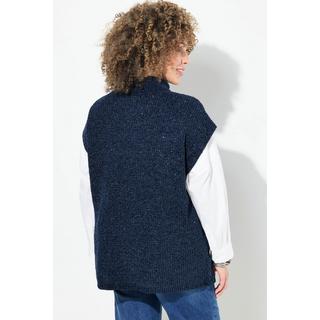 Ulla Popken Pull Col Roulé Paillettes Manches Courtes  