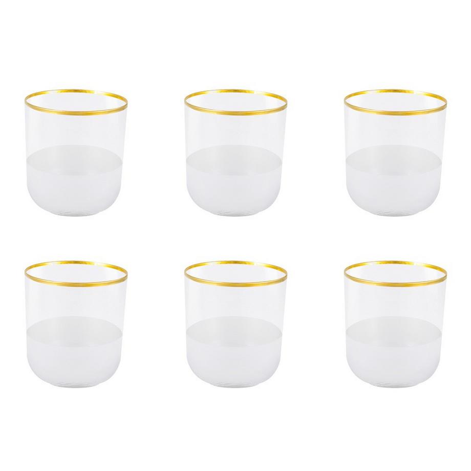 Aulica  Nish Niedrige Weingläser mit Goldrand - Set von 6 