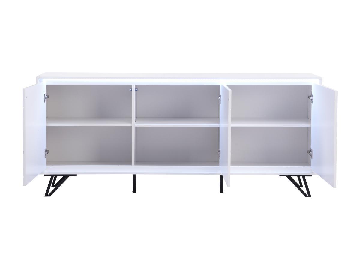 Vente-unique Sideboard 3 Türen - Mit LED-Beleuchtung - MDF - Weiß lackiert - SALIANO  