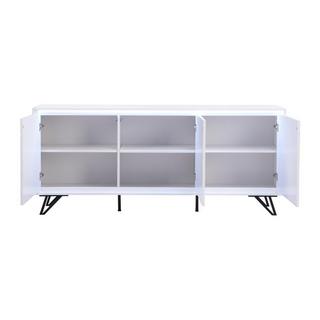 Vente-unique Sideboard 3 Türen - Mit LED-Beleuchtung - MDF - Weiß lackiert - SALIANO  