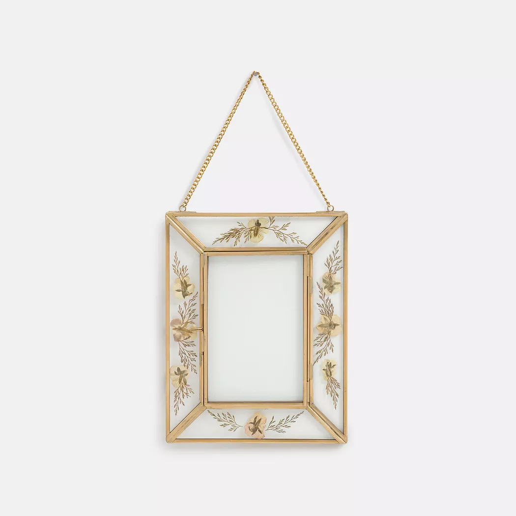 La Redoute Intérieurs - Hängerahmen mit Blumen, One Size, Gold
