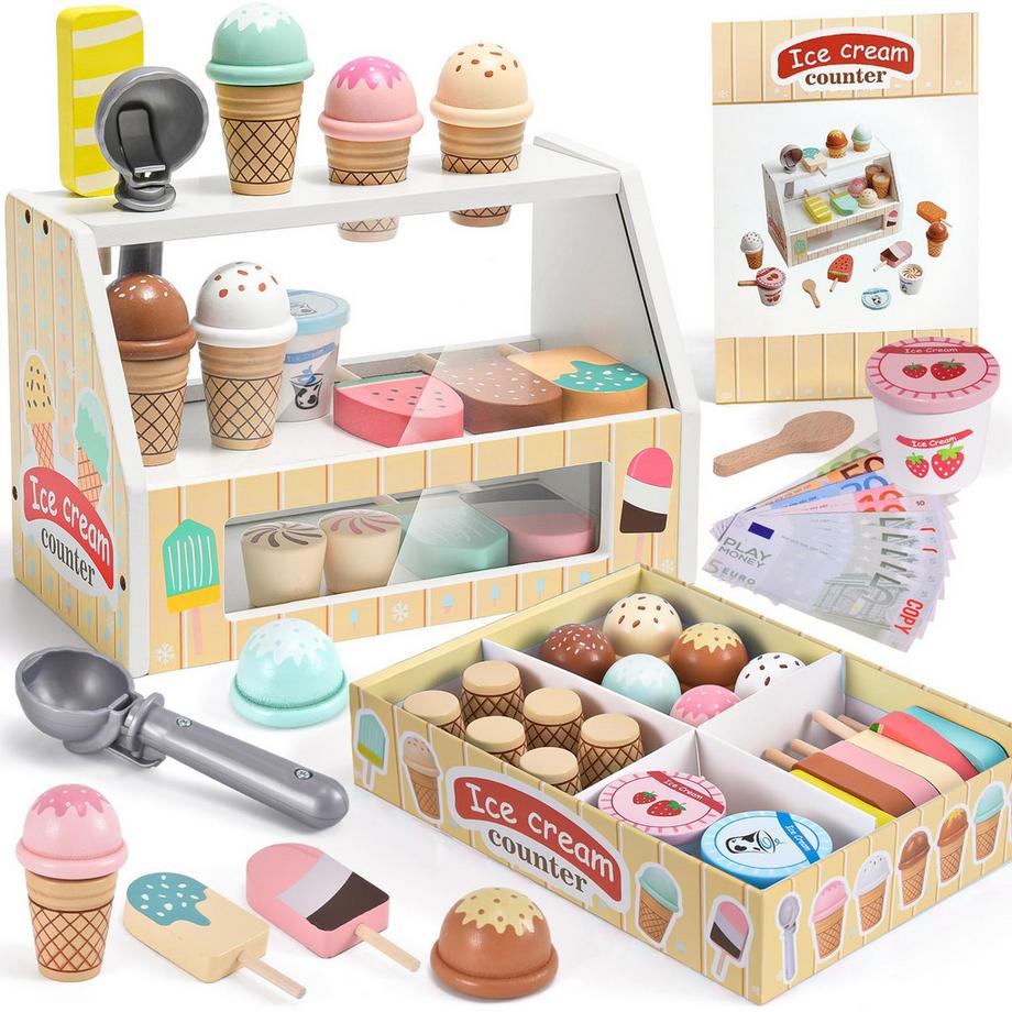 Eisdiele, Kinderküchenzubehör mit Händlerzubehör, Eisladen Kinder