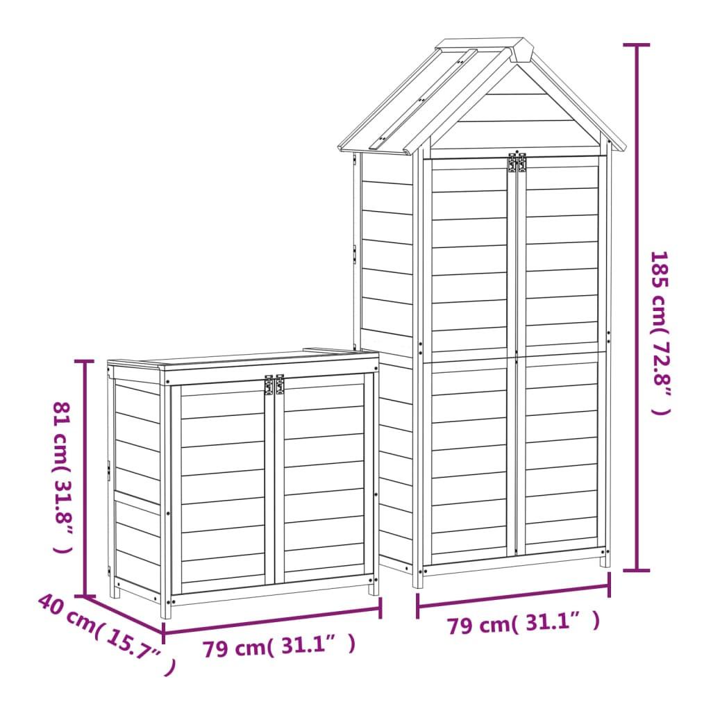 VidaXL Ensemble de remise à outils de jardin bois de pin  