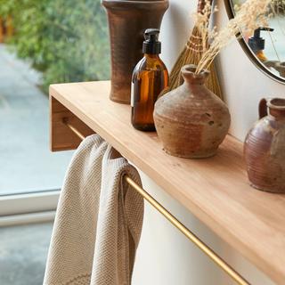 Tikamoon Portasciugamani da parete in teak massello 100 cm Sasha  