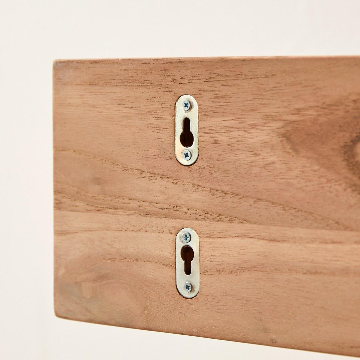 Tikamoon Portasciugamani da parete in teak massello 100 cm Sasha  